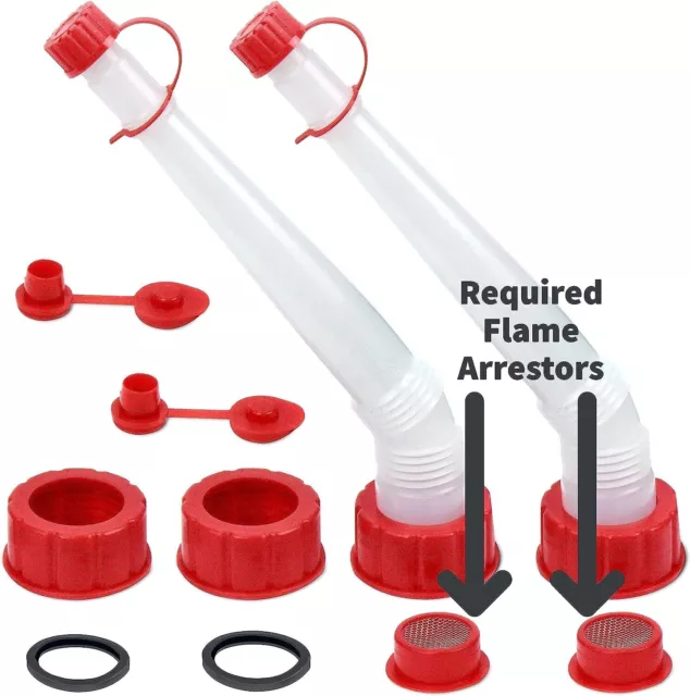 CM Concepts® Orig. Replacement Gas Fuel Can Long Spout (Nozzle) Vent Kit-2 Kits