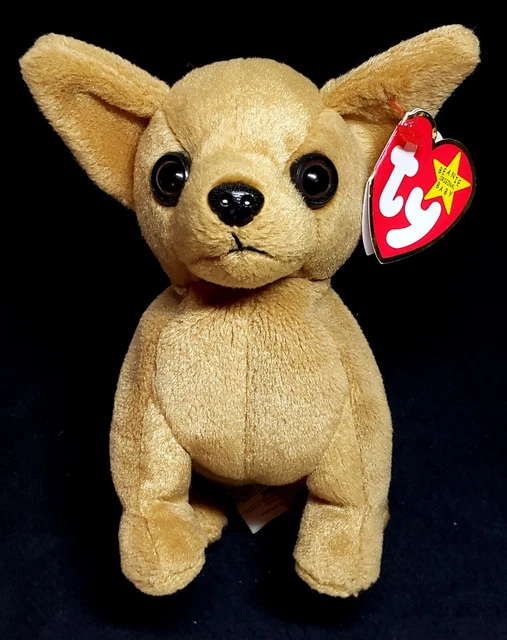 "Tiny The Chihuahua" TY Original Beanie Babies 1999 HOLO TAG / RETIRED / FRENCH