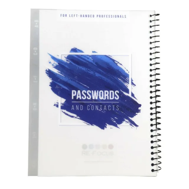 RE-Focus, The Creative Office Blue Left-Handed Password Book
