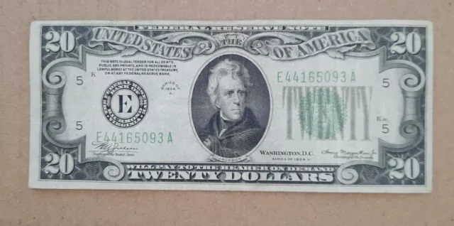 1934A $20 Federal Reserve Note, Richmond,  FRN 514