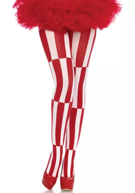 Woven Opaque Striped Optical Illusion Tights, Jester, Clown, Fairy Tale, Werid