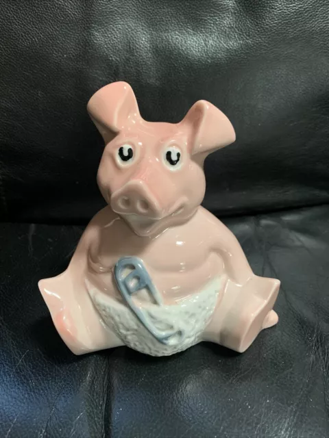 NatWest Pig Piggy Bank Woody Baby Vintage Wade Money Box Original Stopper