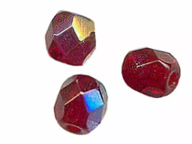 20 PERLES FACETTES DE BOHEME  8 mm RUBIS AB