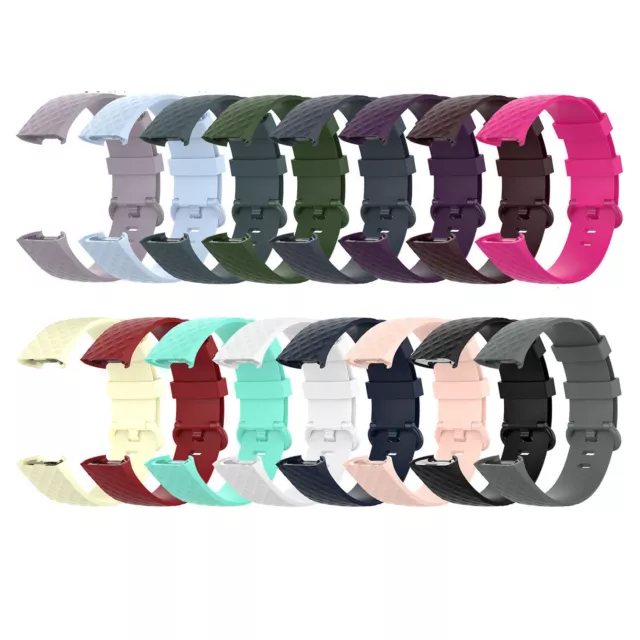 TPU Wrist Strap Belt Band Replacement L/S For Fitbit Charge 4/3/3 SE Tracker SUK