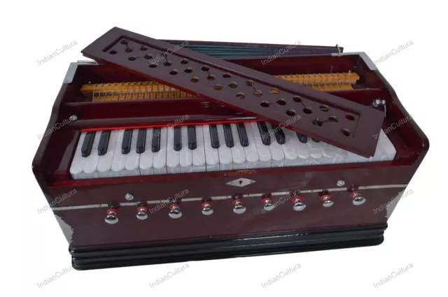 Harmonium 42 Clé Deux Roseau Harmonium 9 Bouchon Chudidaar Soufflet Avec Sac