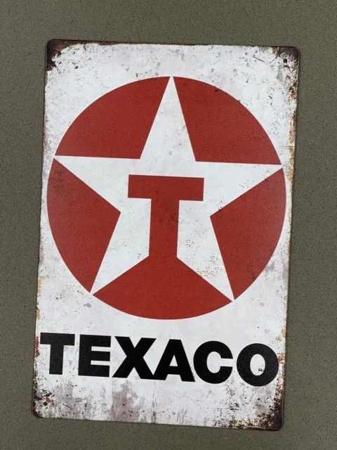 TEXACO Gasoline Gas Tin Sign Plaque Wall Décor 8x12 Vintage Men Garage Man Cave