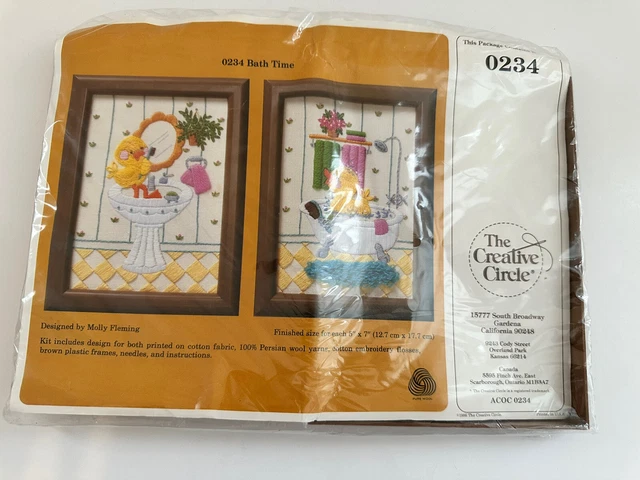 Kit de tiempo de baño The Creative Circle #0234 diseñado por Molly Fleming vintage 1986