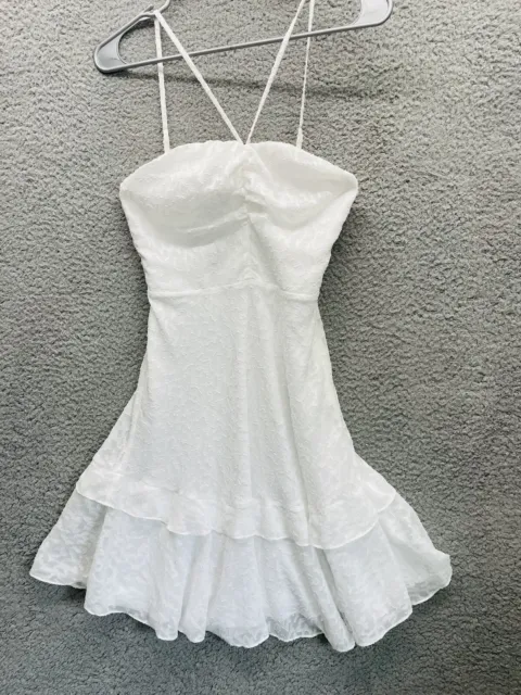 🔥 BEBE • Sweetheart Bright White Lace Ruched Dress • Women’s Sz 2 • New ...
