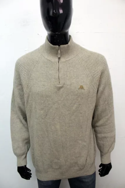 Robe Di Kappa Maglione Uomo Taglia XL Maglietta Beige Sweater Pullover Pull Logo