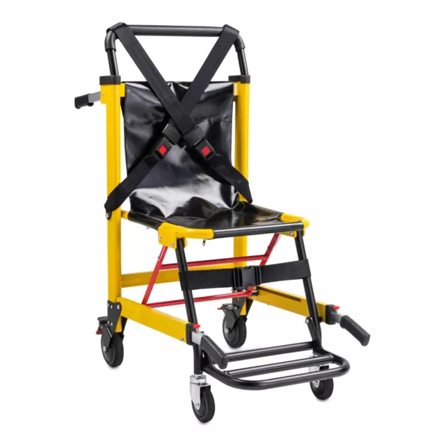 EMS Stair Chair Emergency 4-Wheels Heavy Duty Evacuation Chair - Yellow