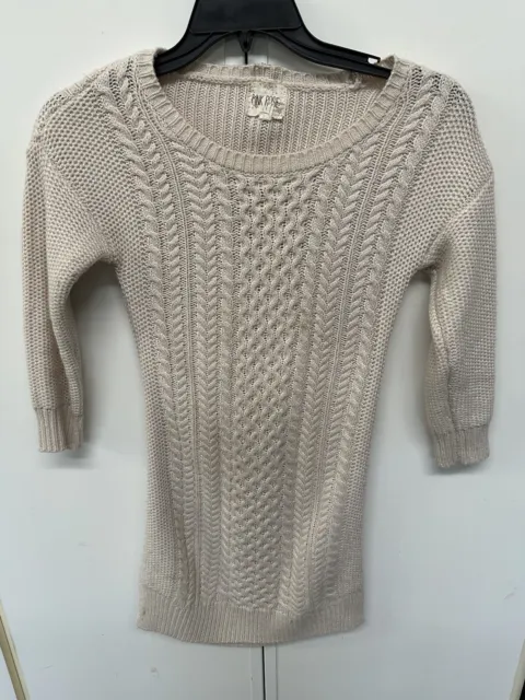 Ivory Knit PINK ROSE Sweater Dress Size S.