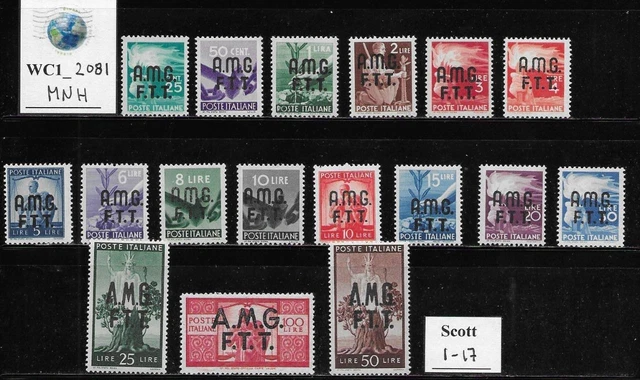 WC1_2081 TRIESTE FTT. 1947 DEMOCRATICA set. Scott 1-17. MNH