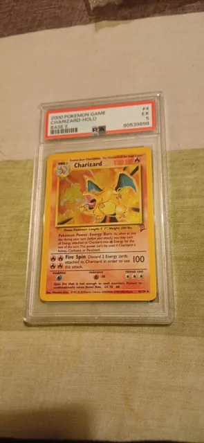 HOLO Charizard - 4/130 - Base Set 2 - PSA 5 - Excellent- Pokemon Card - WOTC