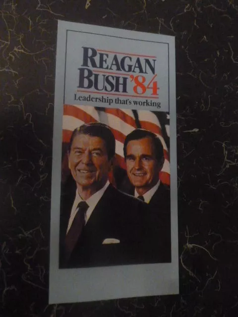 Ronald Reagan George Bush Campaign Brochure Flyer 1984 Presidential President