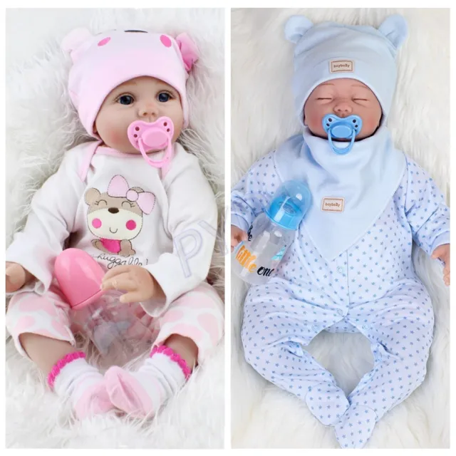 Lifelike Twins Real Reborn Dolls Girl+Boy Handmade Baby Soft Touch Newborn Xmas