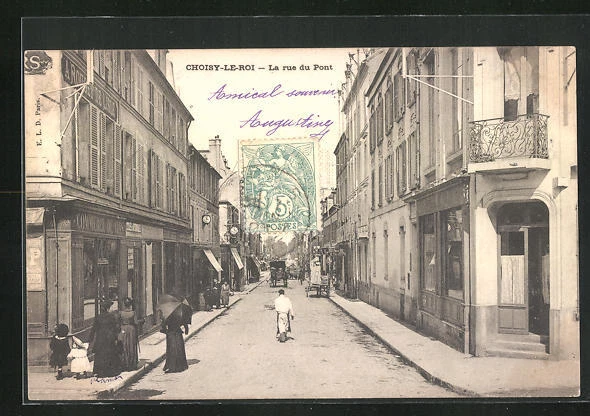 CPA Choisy-le-Roi, La rue du Ponts, vue de la rue 1903