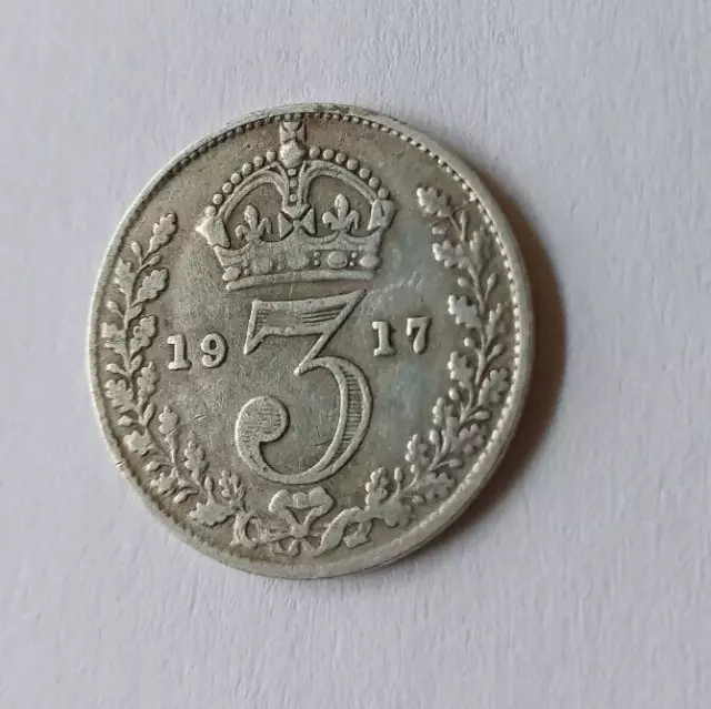 1917 KIng George V silver 3d or three pence