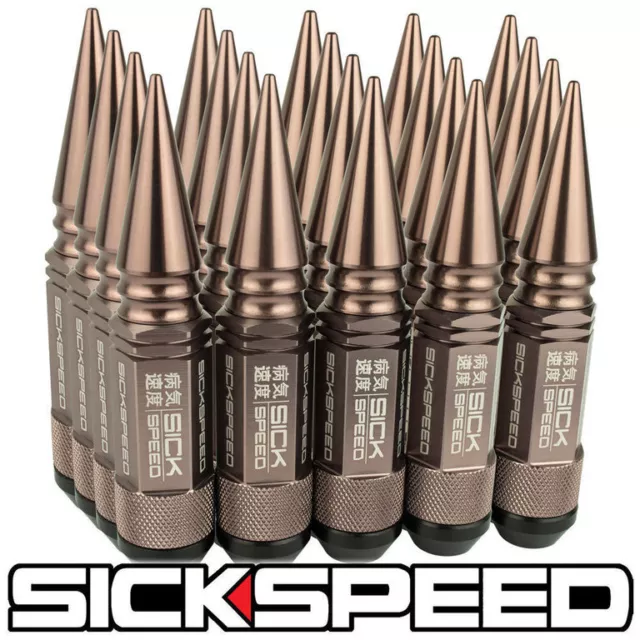 BRONZE SICKSPEED Hybrid Lug Nuts 60/108mm spiked M12x1.5 Radmuttern 3-tlg short