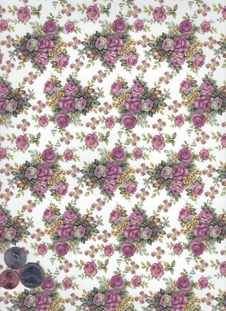Hoja de calcomanías de cerámica sobreesmaltado Allover rosa chintz 1 pieza 9"" X 13-3/4"" 256