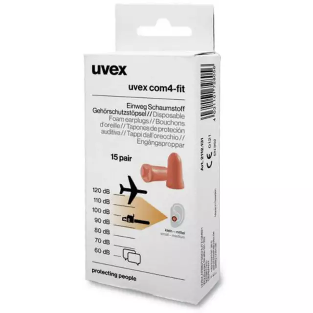 uvex 2112131 com4-fit Bouchons doreille 33 dB à usage unique 15 paire(s)