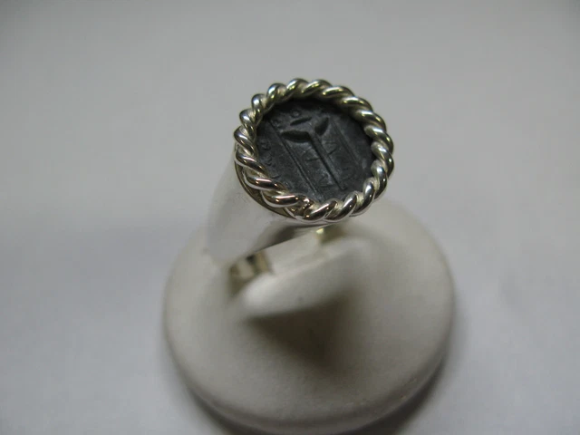 Anello Replica  Moneta Crotonese Con Tripode  Argento 925 Lavorazione Artigiana