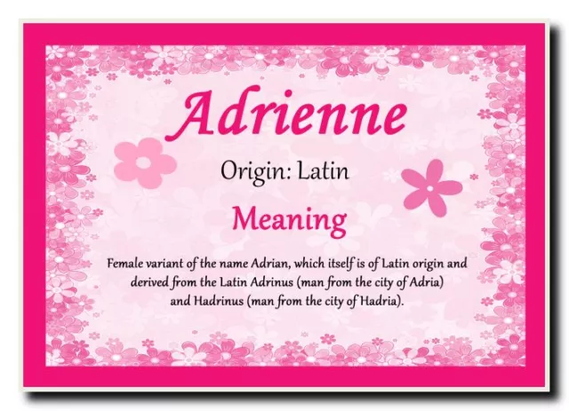 Adrienne Personalised Name Meaning Jumbo Magnet