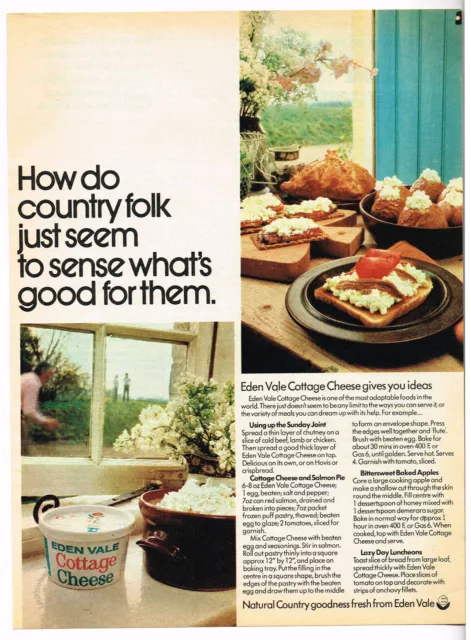 Eden Vale Cottage Cheese Gives You ideas 1972 Full Page Magazine Ad Advert FC303