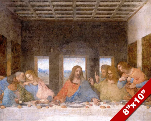 The Last Supper Of Jesus Christ Leonardo Da Vinci Painting Art Real Canvas Print