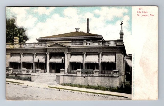 St. Joseph MO-Missouri, BPOE Elks Club, c1910 Vintage Postcard