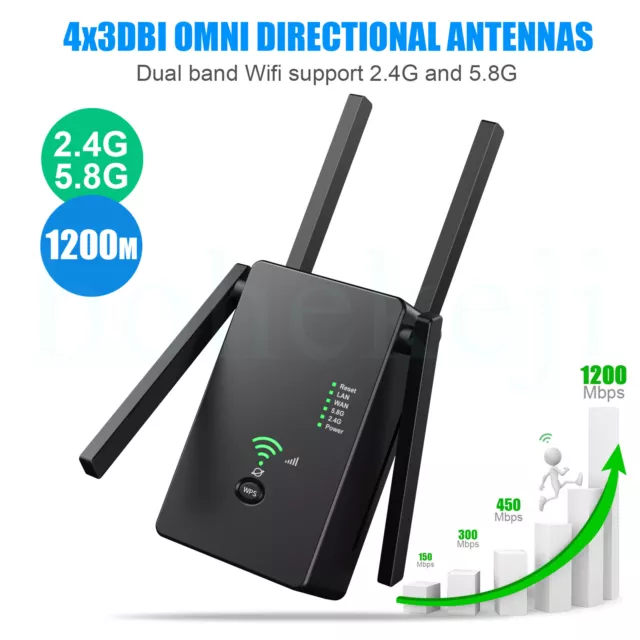 Amplificador Extensor WiFi Repetidor Amplificador WAN Router Wifi 2.4G 5Ghz 1200Mbps 2