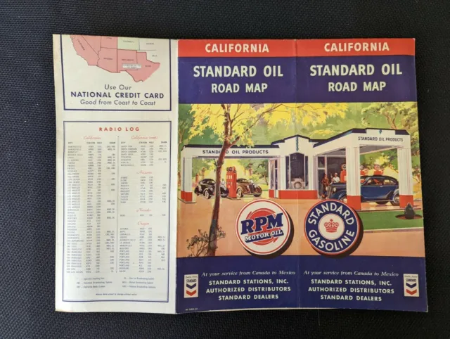 1941 Standard Oil Of California Road Map RPM Gas Interesting