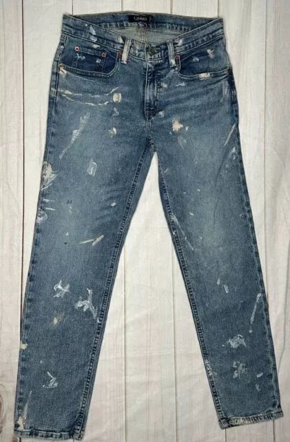 Polo Ralph Lauren Womens Jeans Blue 18 Indigo Paint Splatter High Rise Stretch