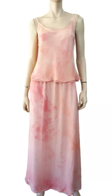 Vintage GIORGIO ARMANI LE COLLEZIONI Coral Pink Georgette Camisole Skirt Set 8