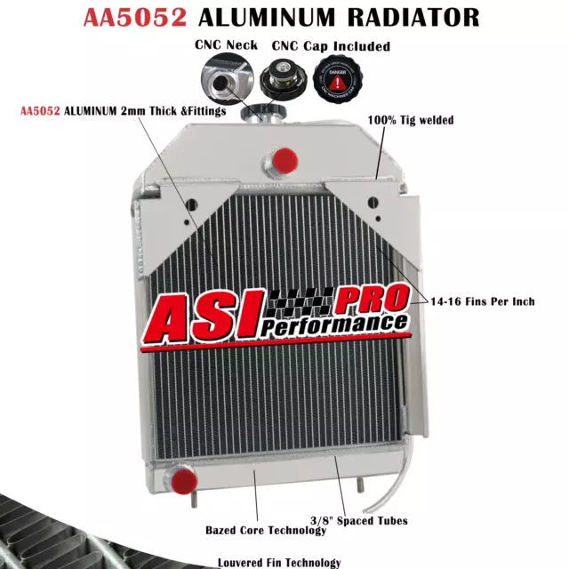 3 Row Core Aluminum Tractor Radiator For Allis Chalmers 60H 1B B125 B CA D12