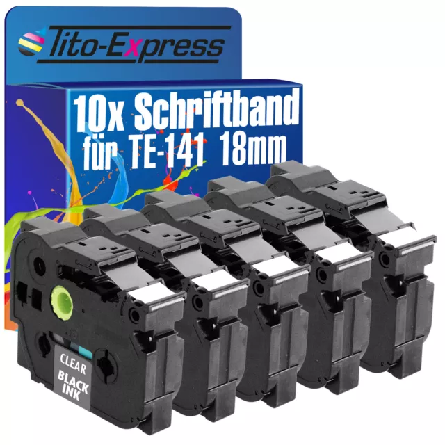 10x Schriftband für Brother TZe-141 P-Touch 1000 1000 BTS 1000 F 1005 BTS 1005 F