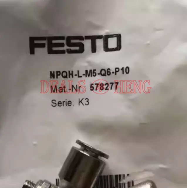 10PCS NEW FOR FESTO NPQH-L-M5-Q6-P10 578277 all-metal L-threaded joint