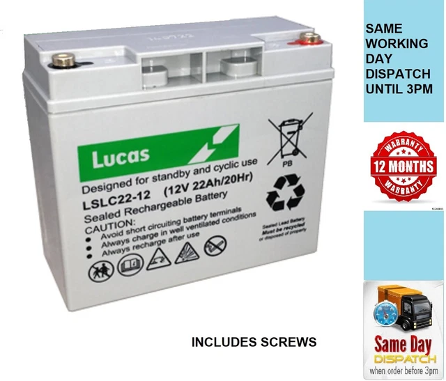 LUCAS 12V 22AH Heavier Duty, MOBILITY SCOOTER BATTERY replaces 17AH