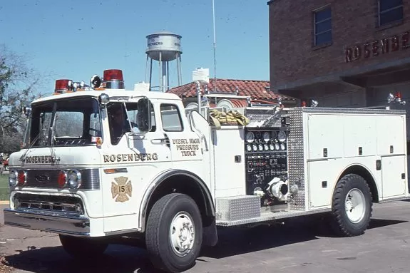 Rosenberg TX 1977 Ford C Pierce Pumper - Fire Apparatus Slide