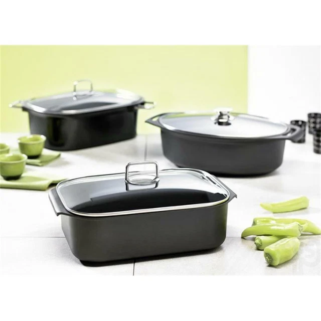 Schulte-Ufer Globus i Bräter 34x24 cm schwarz eckig Aluguss Induktion Bratentopf 2