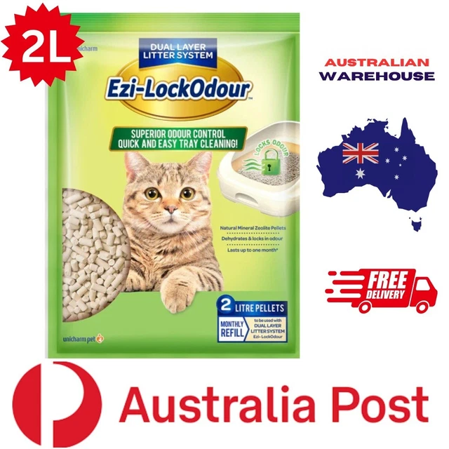 EZILOCKODOUR CAT LITTER System Natural Mineral Zeolite Pellets 2L free
