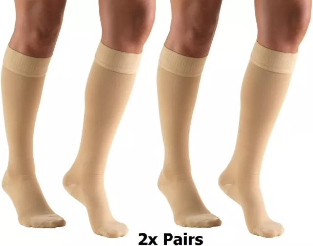 Truform Compression Stockings [20-30mmHg] Dot-Top Silicone grip 8864 [2X Pairs]