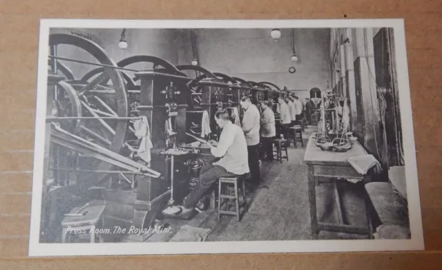 Postcard The royal mint Press Room unposted