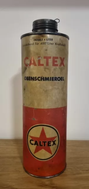 Seltene alte Öldose CALTEX Obenschmieroel, 1 Liter