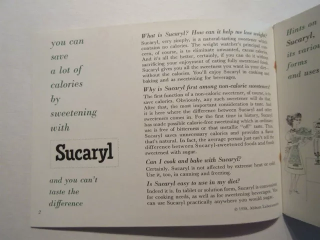 1958 "Calorie Saving Recipes With Sucaryl" Booklet 2