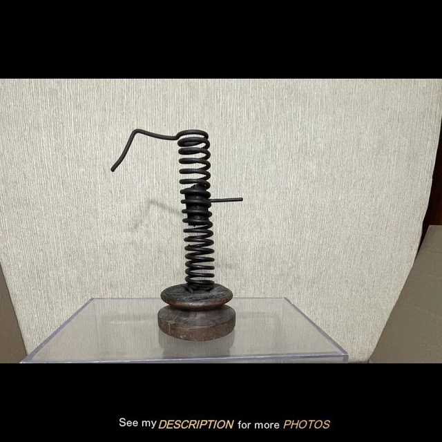 Primitive Hand Wrought Cast iron Spiral Adjustable Candlestick Courting Candle