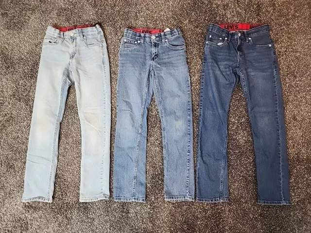 3 Pair Levis Strauss 511 Jeans Boys Adjustable Waist Denim Size 12 Reg 26W 27L