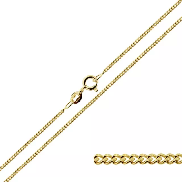 2mm 18K Gold Plated Sterling Silver 925 Italian CURB Chain Necklace Bracelet
