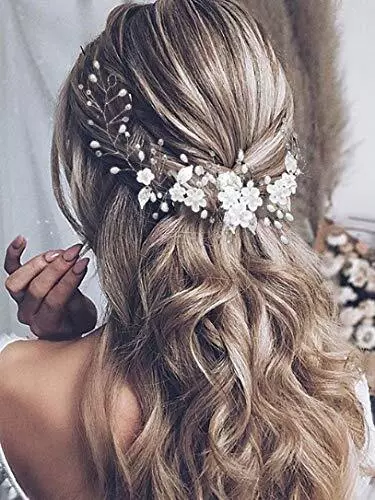 Flower Bride Wedding Hair Vine Silver Pearl Hair Accessories Bridal
