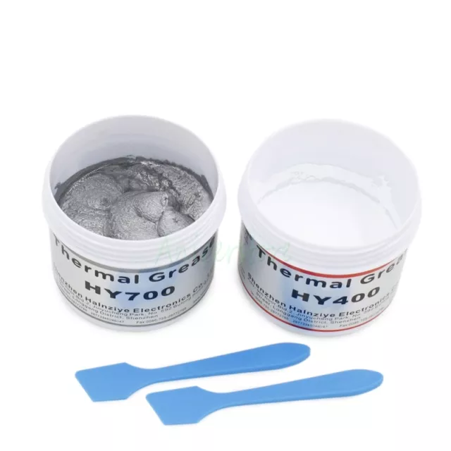 2X 100g Silver + White  Silicone Compound Thermal Conductive Grease Paste CPU