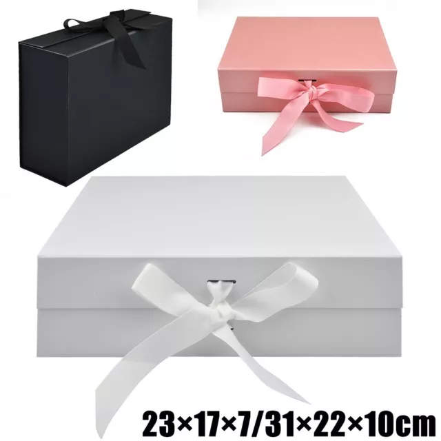 Stylish Rigid Gift Box Magnetic Closure with Ribbon for Luxurious Gifting